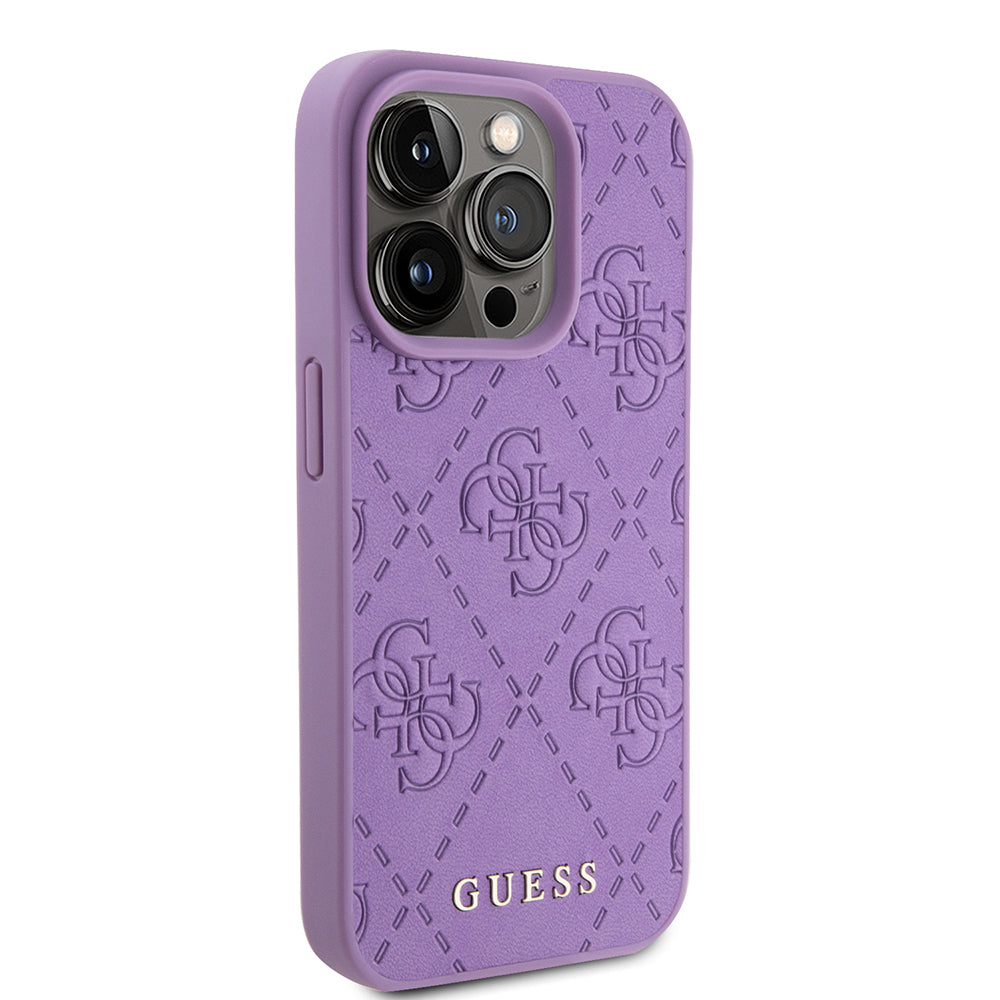 Funda para Apple iPhone 15 Pro Max, Guess, 4G Estampado, Lila Claro