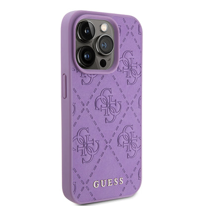 Funda para Apple iPhone 15 Pro Max, Guess, 4G Estampado, Lila Claro