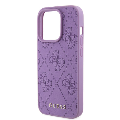 Funda para Apple iPhone 15 Pro Max, Guess, 4G Estampado, Lila Claro