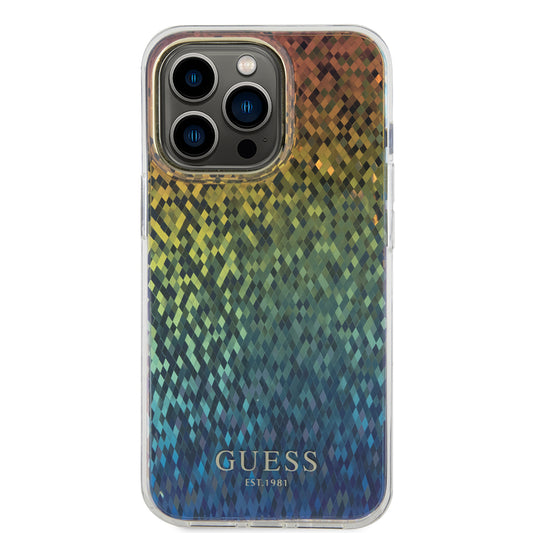 Funda para Apple iPhone 15 Pro Max, Guess, IML Faceted Mirror Disco Iridescent, Multicolor