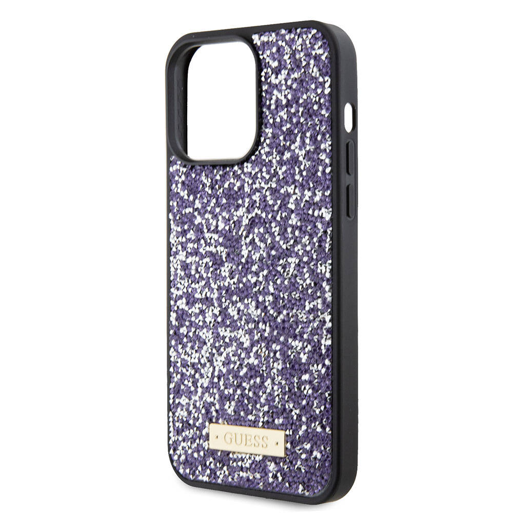 Case for Apple iPhone 15 Pro Max, Guess, Rhinestone Metal Logo, Purple