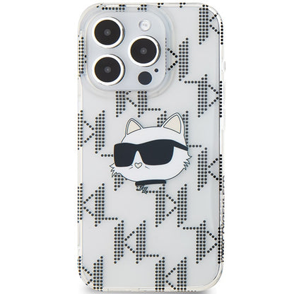 Funda para Apple iPhone 15 Pro Max, Karl Lagerfeld, IML Electroplated Choupette Head, Transparente