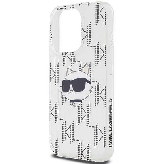 Funda para Apple iPhone 15 Pro Max, Karl Lagerfeld, IML Electroplated Choupette Head, Transparente