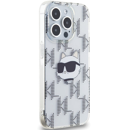 Funda para Apple iPhone 15 Pro Max, Karl Lagerfeld, IML Electroplated Choupette Head, Transparente