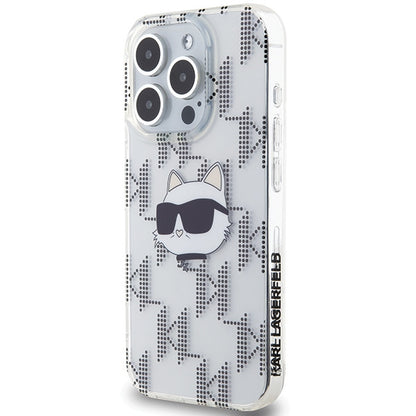 Funda para Apple iPhone 15 Pro Max, Karl Lagerfeld, IML Electroplated Choupette Head, Transparente