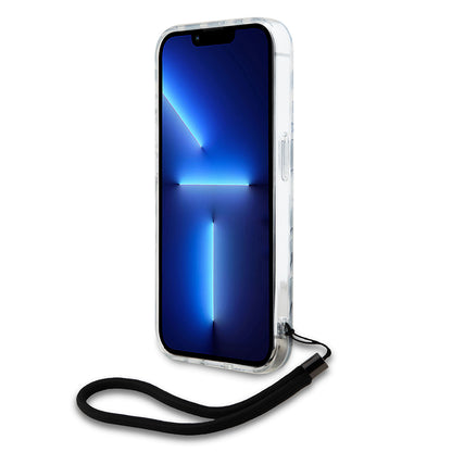 Funda para Apple iPhone 15 Pro Max, Karl Lagerfeld, IML Luxury Zebra Pattern with Strap, Negra