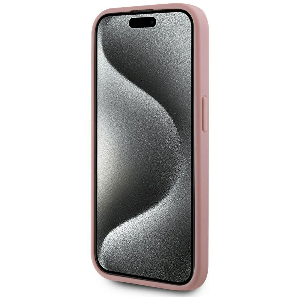Funda para Apple iPhone 15 Pro Max, Karl Lagerfeld, Metal Signature, Rosa