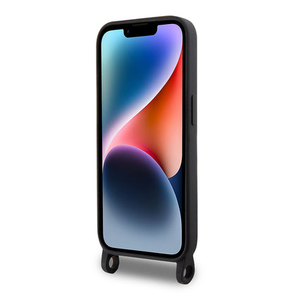 Funda para Apple iPhone 15 Pro Max, Karl Lagerfeld, Silicone Crossbody Choupette, Negra.