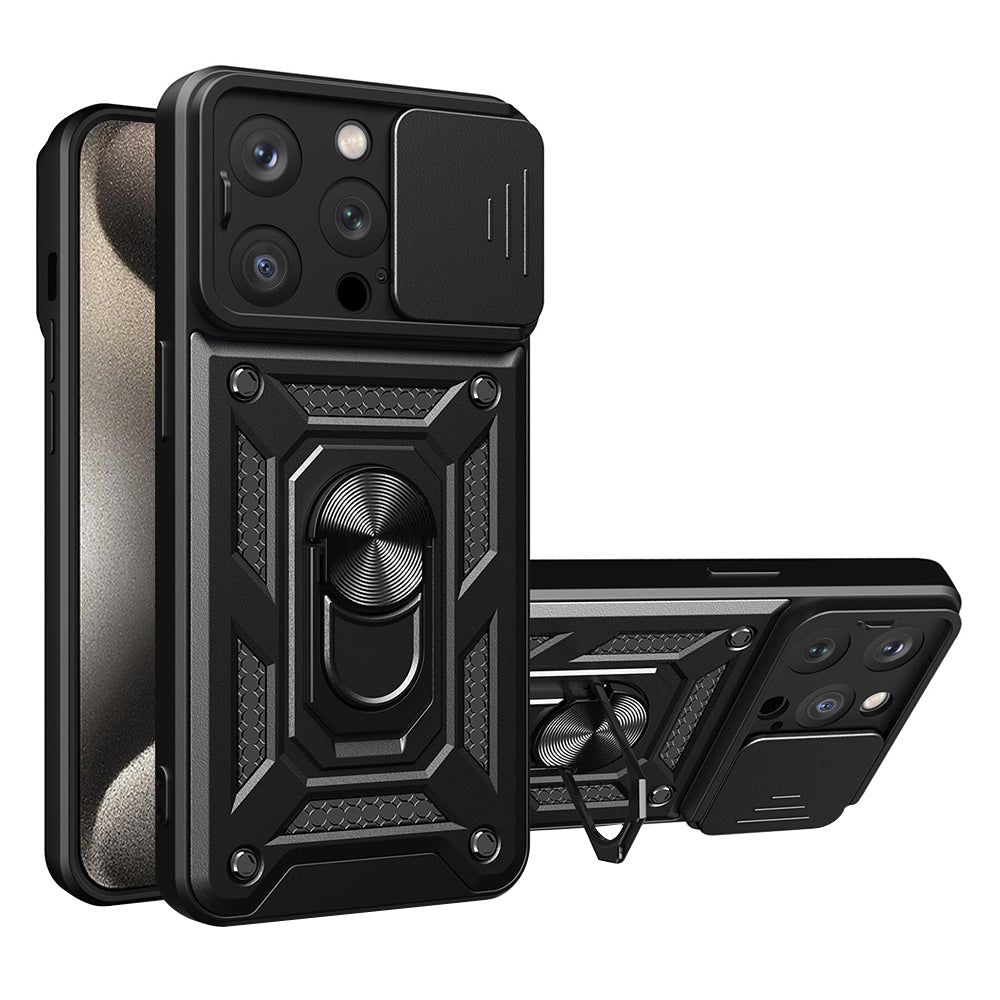 Funda para Apple iPhone 15 Pro Max, Techsuit, CamShield, Negra