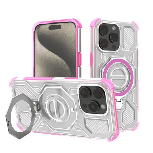 Funda para Apple iPhone 15 Pro Max, Techsuit, Carbon Shield Pro, Rosa