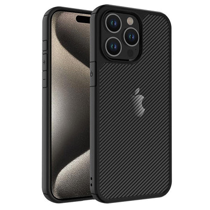 Funda para Apple iPhone 15 Pro Max, Techsuit, CarbonFuse, Negra
