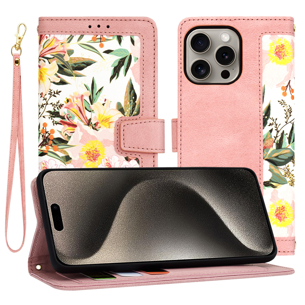Funda para Apple iPhone 15 Pro Max, Techsuit, FlipCraft, Rosa