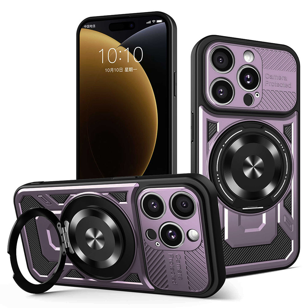 Funda para Apple iPhone 15 Pro Max, Techsuit, RuggedCam, Morado