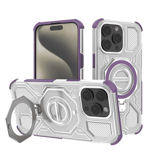 Funda para Apple iPhone 15 Pro, Techsuit, Carbon Shield Pro, Morado