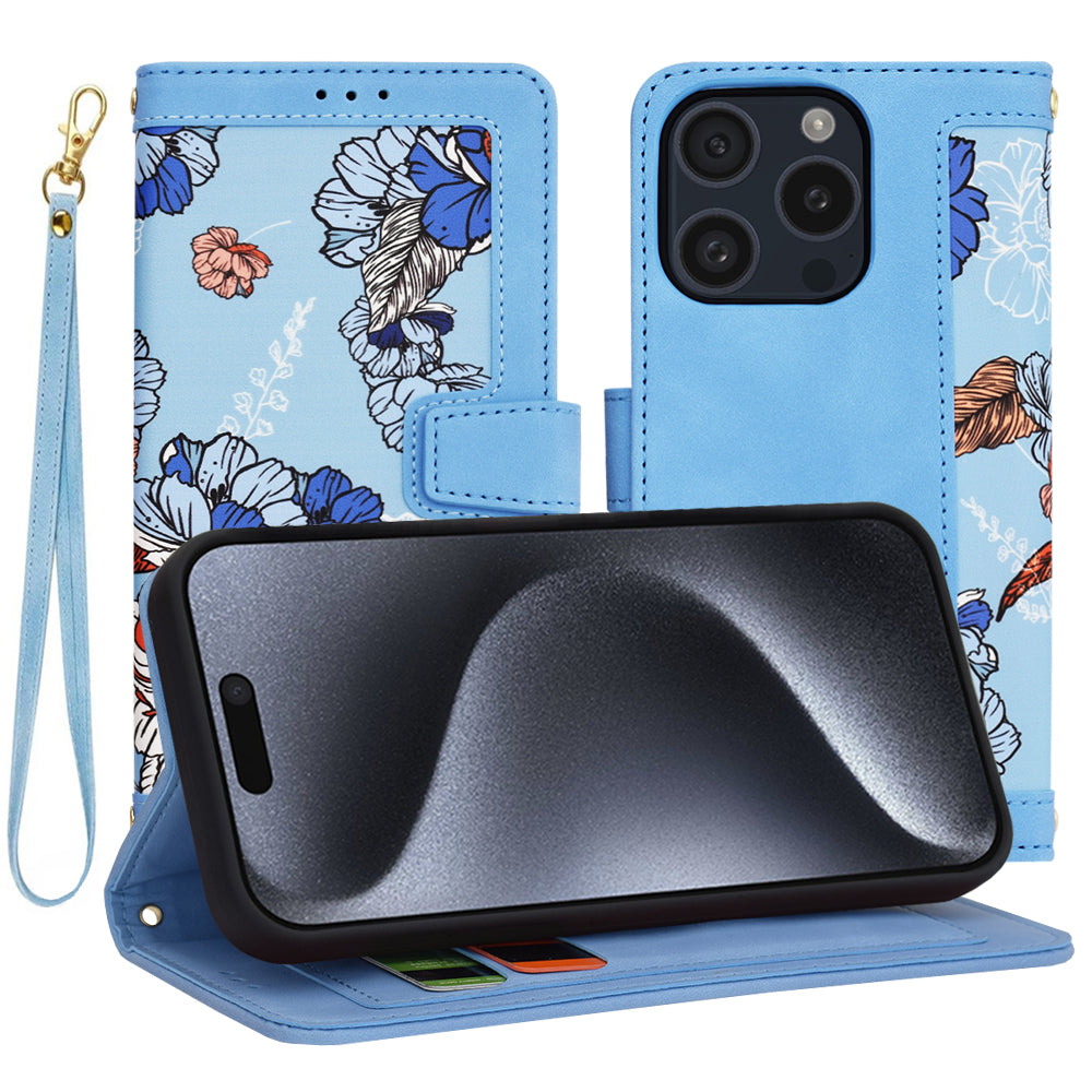 Funda para Apple iPhone 15 Pro, Techsuit, FlipCraft, Azul