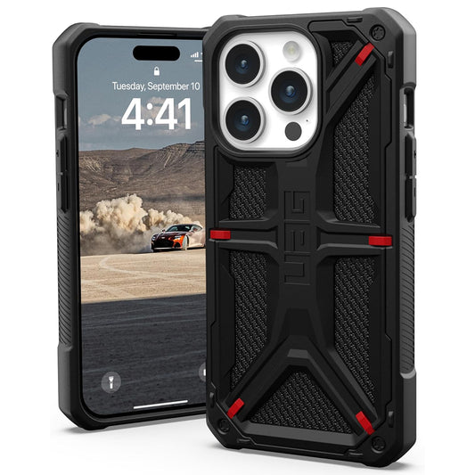 Funda para Apple iPhone 15 Pro, Urban Armor Gear, Monarch Kevlar, Negra
