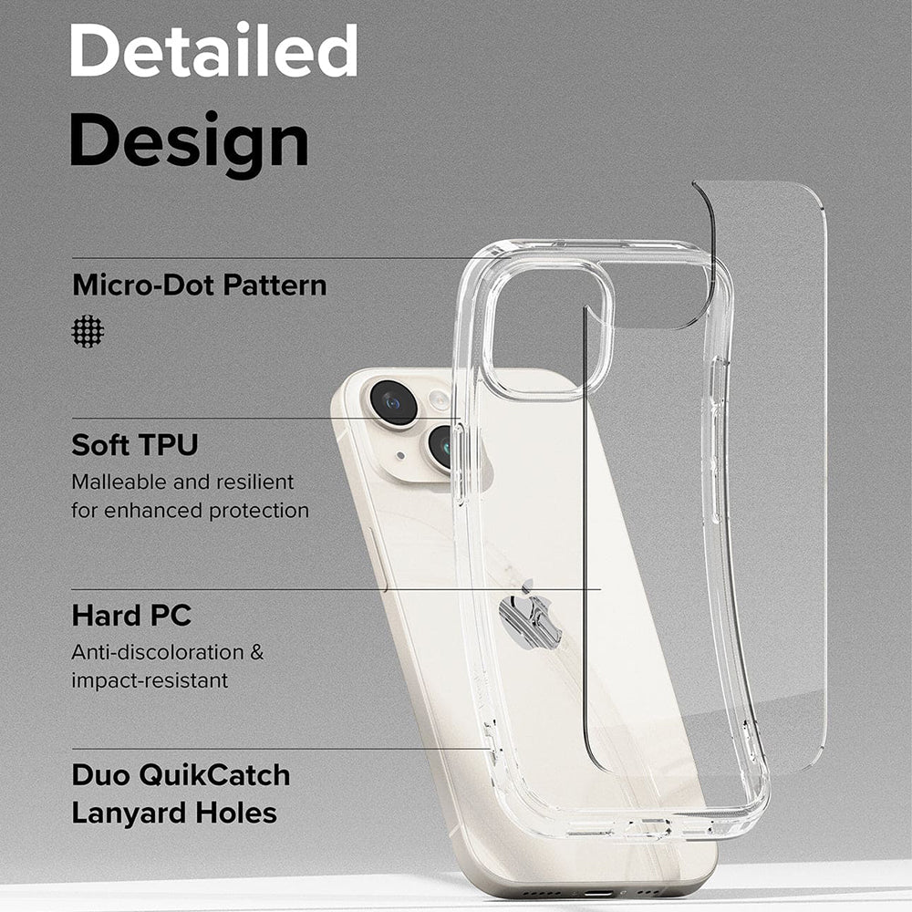 Funda para Apple iPhone 15, Ringke, Fusion, Transparente