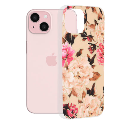 Funda para Apple iPhone 15, Techsuit, Marble, Beige