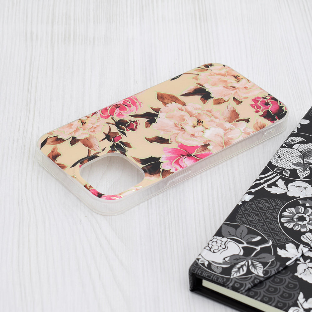 Funda para Apple iPhone 15, Techsuit, Marble, Beige