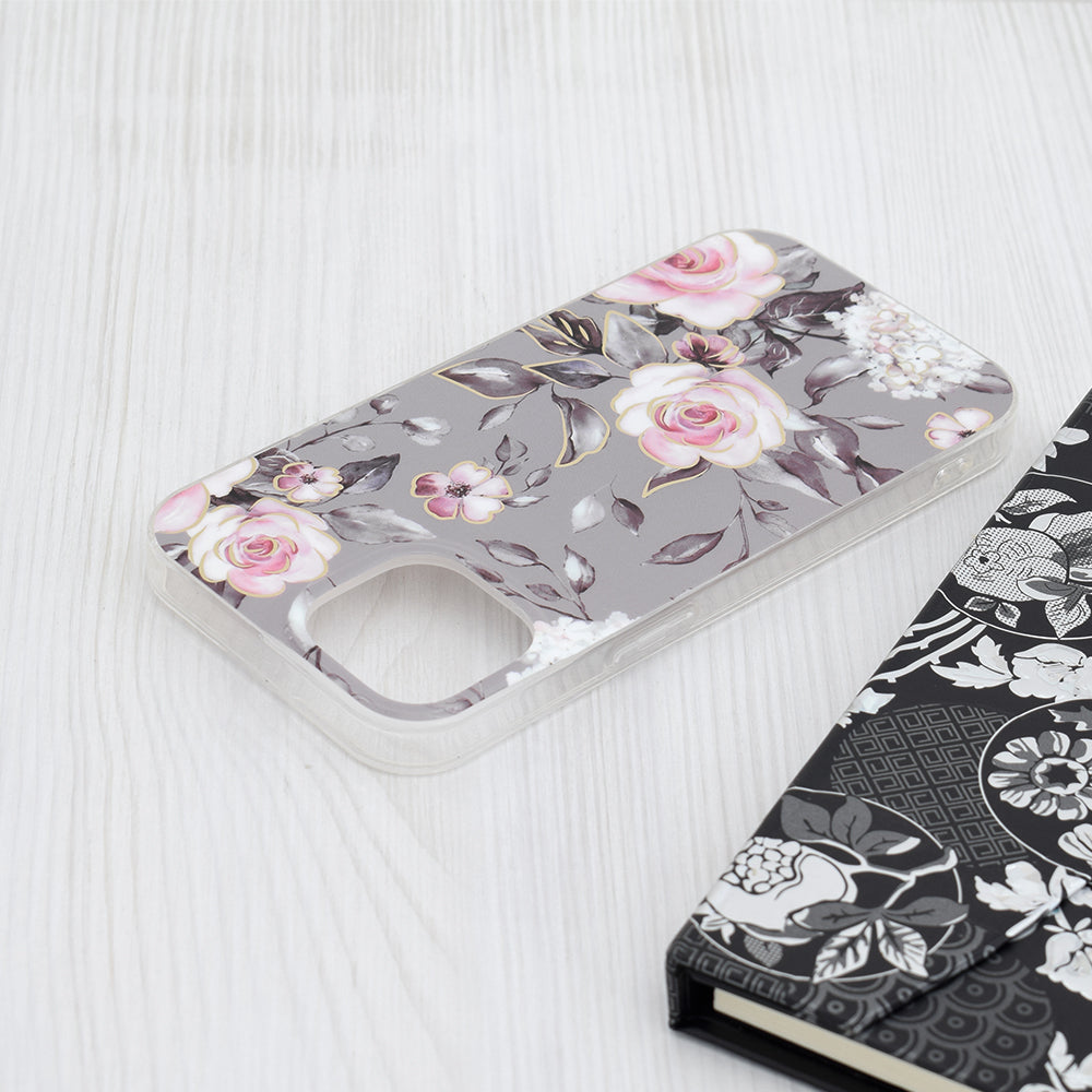 Funda para Apple iPhone 15, Techsuit, Marble, Gris