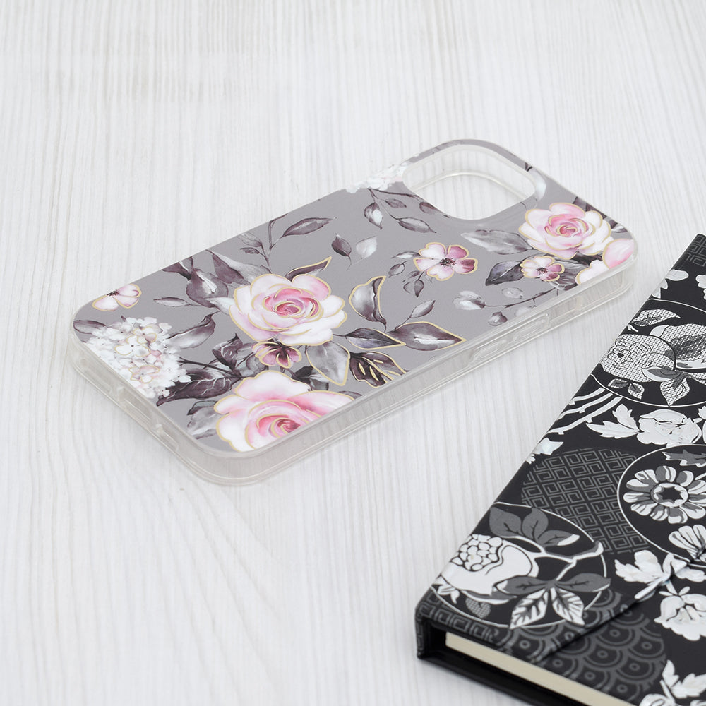 Funda para Apple iPhone 15, Techsuit, Marble, Gris