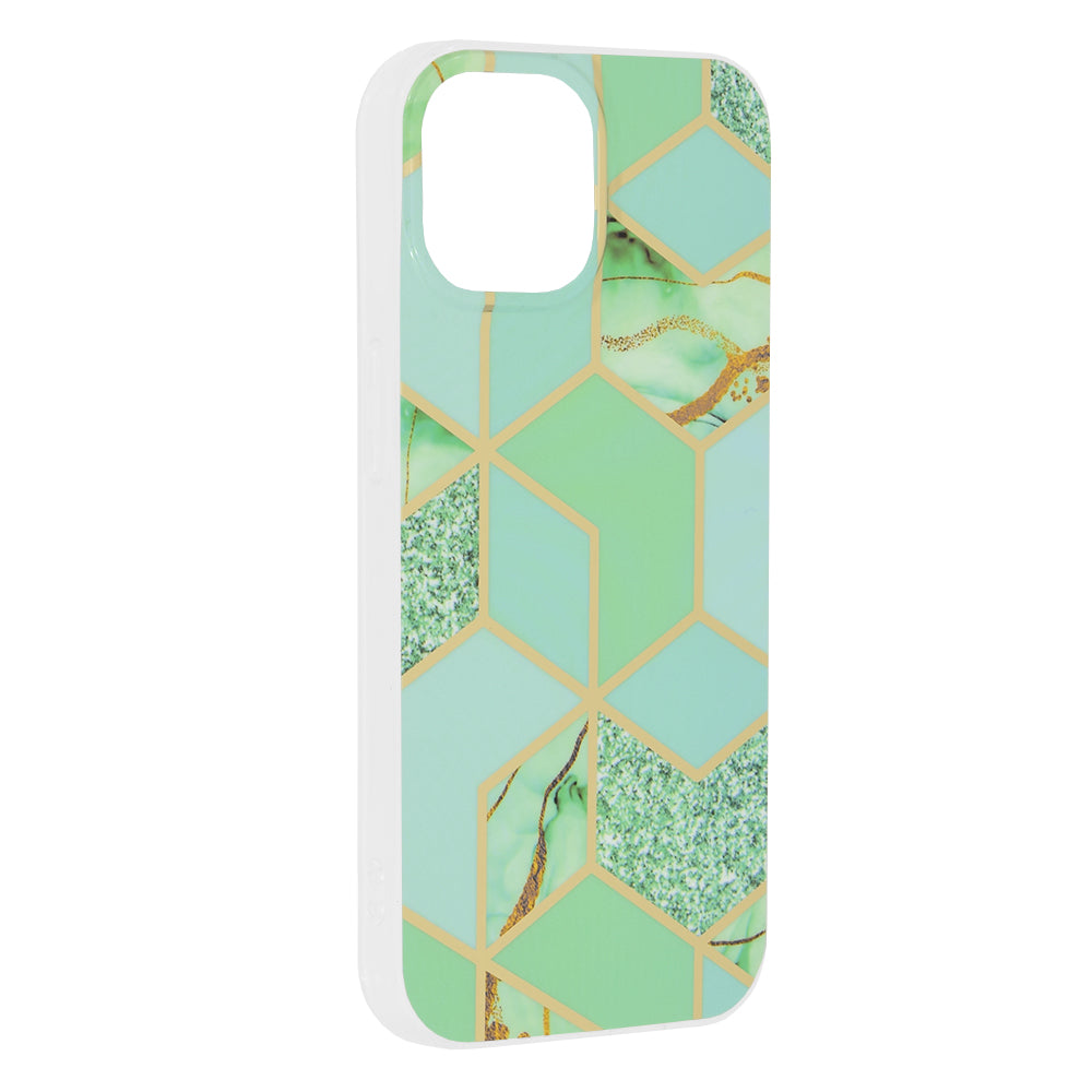Funda para Apple iPhone 15, Techsuit, Marble, Verde