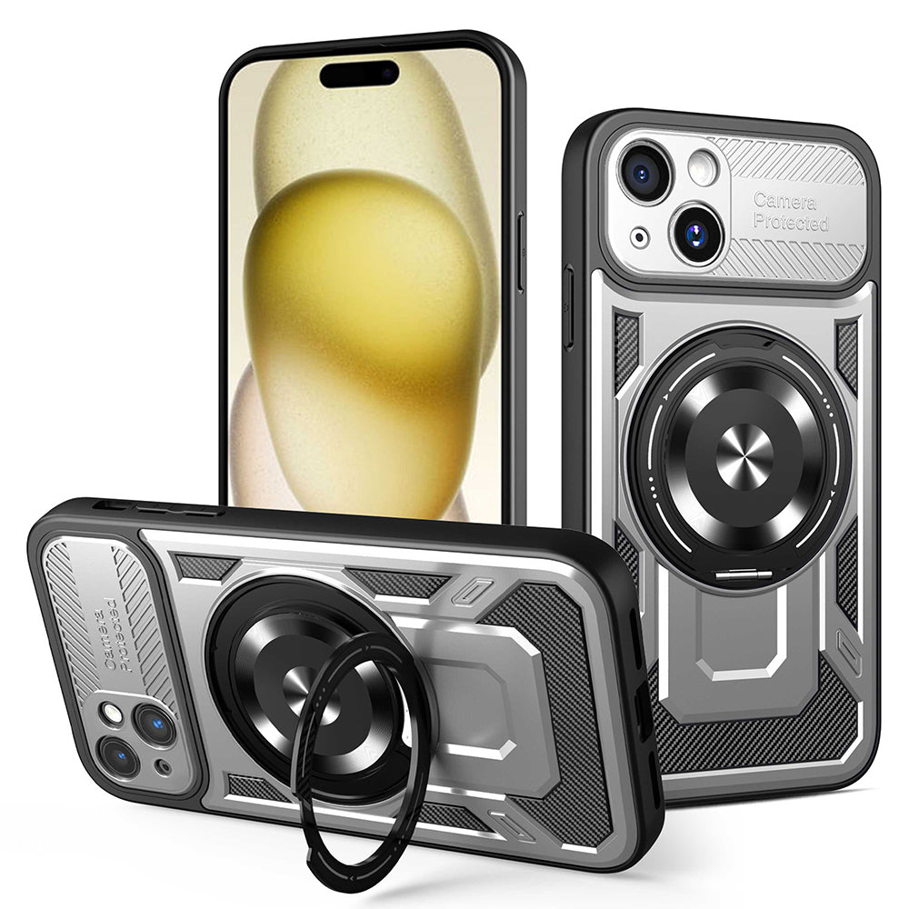 Funda para Apple iPhone 15, Techsuit, RuggedCam, Gris