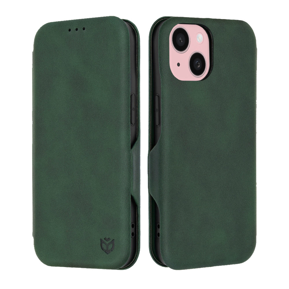 Funda para Apple iPhone 15, Techsuit, Safe Wallet Plus, Verde
