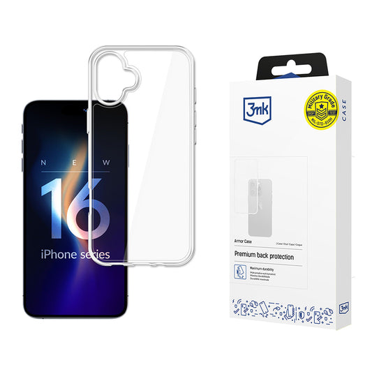 Funda para Apple iPhone 16, 3MK, Armor, Transparente