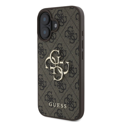 Funda para Apple iPhone 16, Guess, 4G Big Logo, Marrón