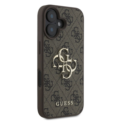 Funda para Apple iPhone 16, Guess, 4G Big Logo, Marrón