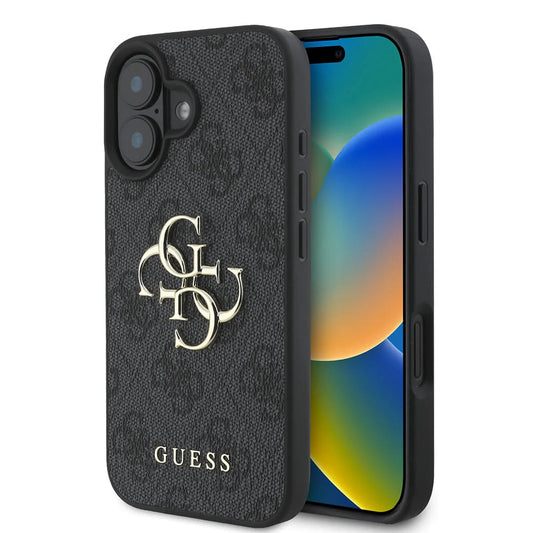 Funda para Apple iPhone 16, Guess, 4G Big Logo, Negra