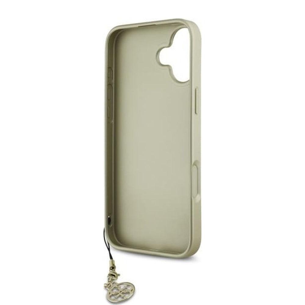 Funda para Apple iPhone 16, Guess, 4G Charm, Marrón
