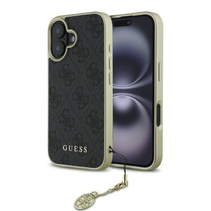 Funda para Apple iPhone 16, Guess, 4G Charm, Negra