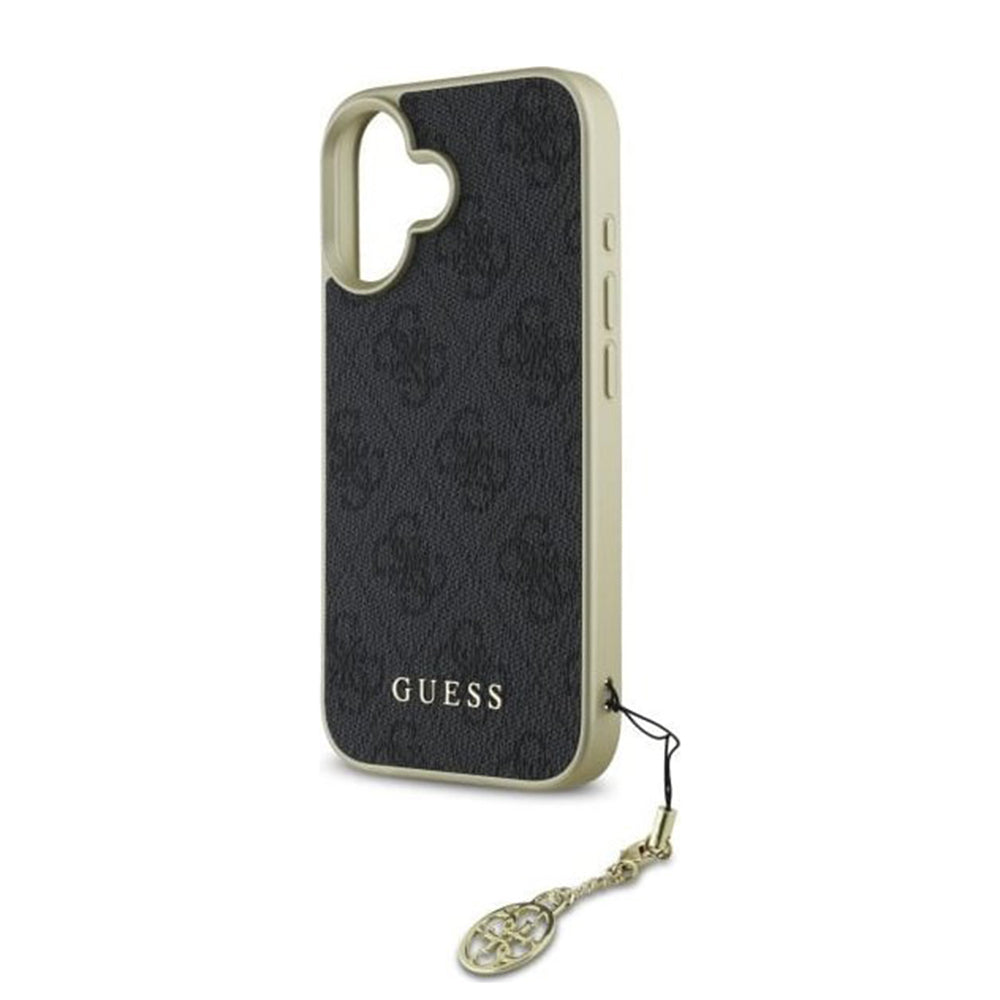 Funda para Apple iPhone 16, Guess, 4G Charm, Negra