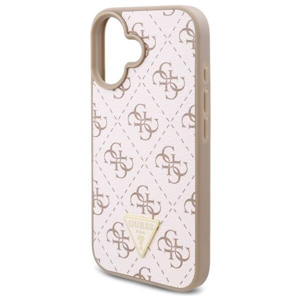 Funda para Apple iPhone 16, Guess, 4G Triangle Logo, Blanca