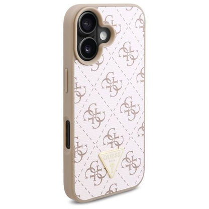 Funda para Apple iPhone 16, Guess, 4G Triangle Logo, Blanca