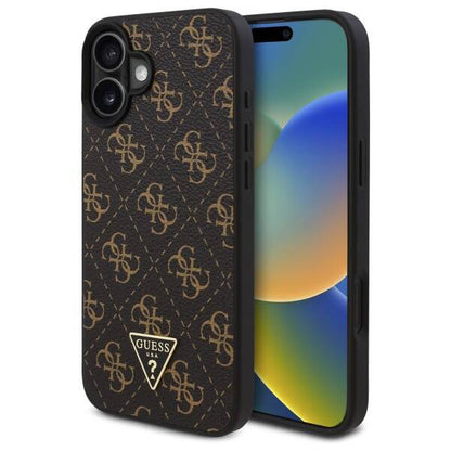 Funda para Apple iPhone 16, Guess, 4G Triangle Logo, Negra