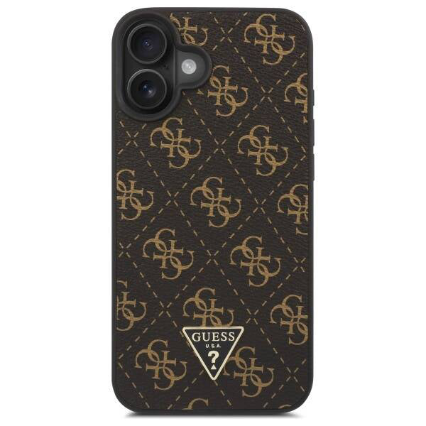 Funda para Apple iPhone 16, Guess, 4G Triangle Logo, Negra