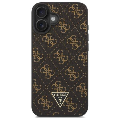 Funda para Apple iPhone 16, Guess, 4G Triangle Logo, Negra
