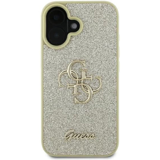 Funda para Apple iPhone 16, Guess, Fixed Glitter Big 4G, Dorada