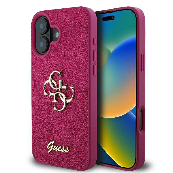 Funda para Apple iPhone 16, Guess, Fixed Glitter Big 4G, Morado