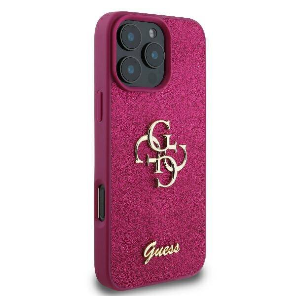 Funda para Apple iPhone 16, Guess, Fixed Glitter Big 4G, Morado
