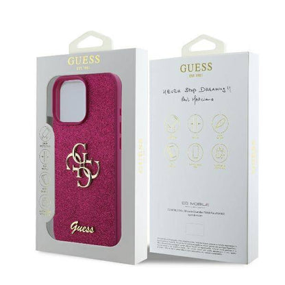 Funda para Apple iPhone 16, Guess, Fixed Glitter Big 4G, Morado