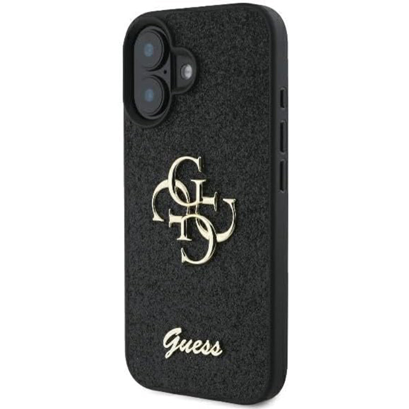 Funda para Apple iPhone 16, Guess, Fixed Glitter Big 4G, Negra
