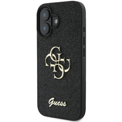Funda para Apple iPhone 16, Guess, Fixed Glitter Big 4G, Negra