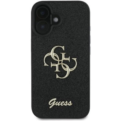 Funda para Apple iPhone 16, Guess, Fixed Glitter Big 4G, Negra