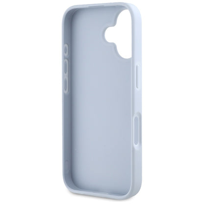 Funda para Apple iPhone 16, Guess, Grained Big 4G Logo Small Classic Logo, Azul.