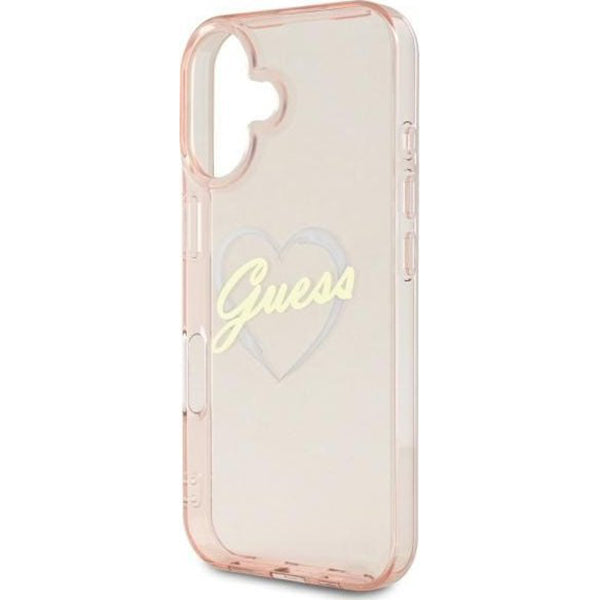 Funda para Apple iPhone 16, Guess, IML Heart, Rosa