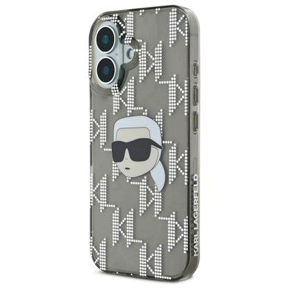 Funda para Apple iPhone 16, Karl Lagerfeld, IML Luxury Electroplated Karl's Head, Negra